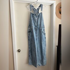 Levi's Light Blue Denim Cropped Jumpsuit